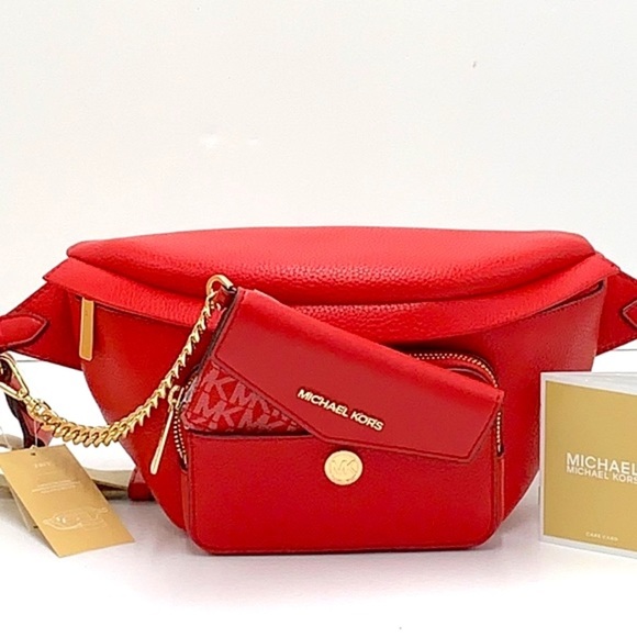 Michael Kors Handbags - MICHAEL KORS 
Maisie Large Pebbled Leather 2-in-1 Waistpack Fannypack Belt Bag